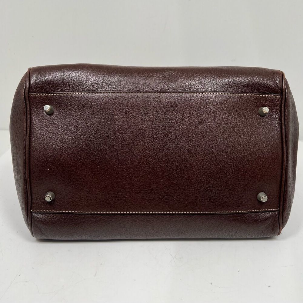 PRADA MADRAS CERNIERA DOCTOR BAG SATCHEL Red Brown LEATHER With A TOP HANDLE - Picture 5 of 16